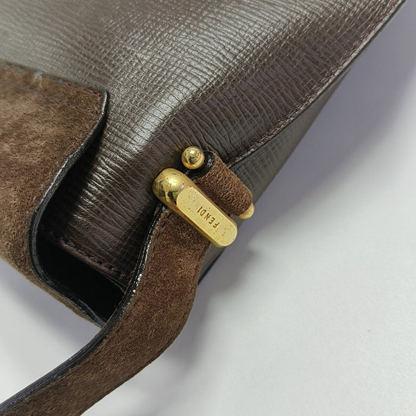 Calfskin Shoulder Bag Brown