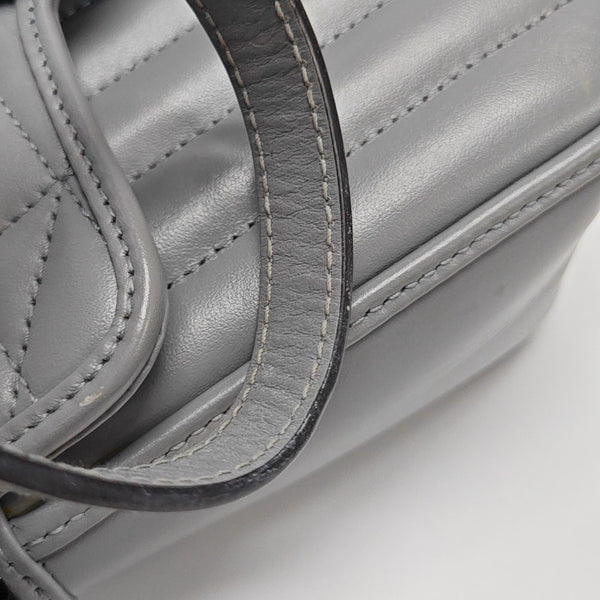 GG Marmont Mini Quilted Calfskin Gray