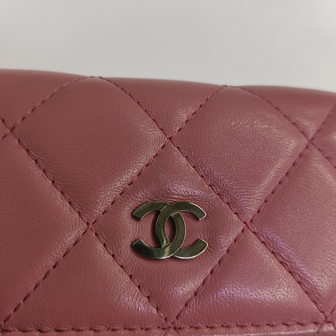 Quilted Lambskin Wallet Pink