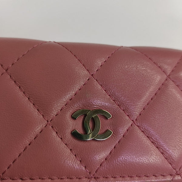 Quilted Lambskin Wallet Pink