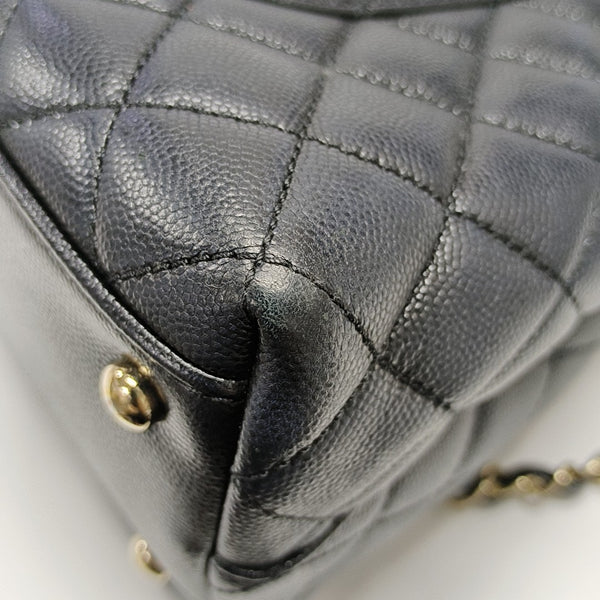 COCO HANDLE Medium Quilted Grained Calfskin Black