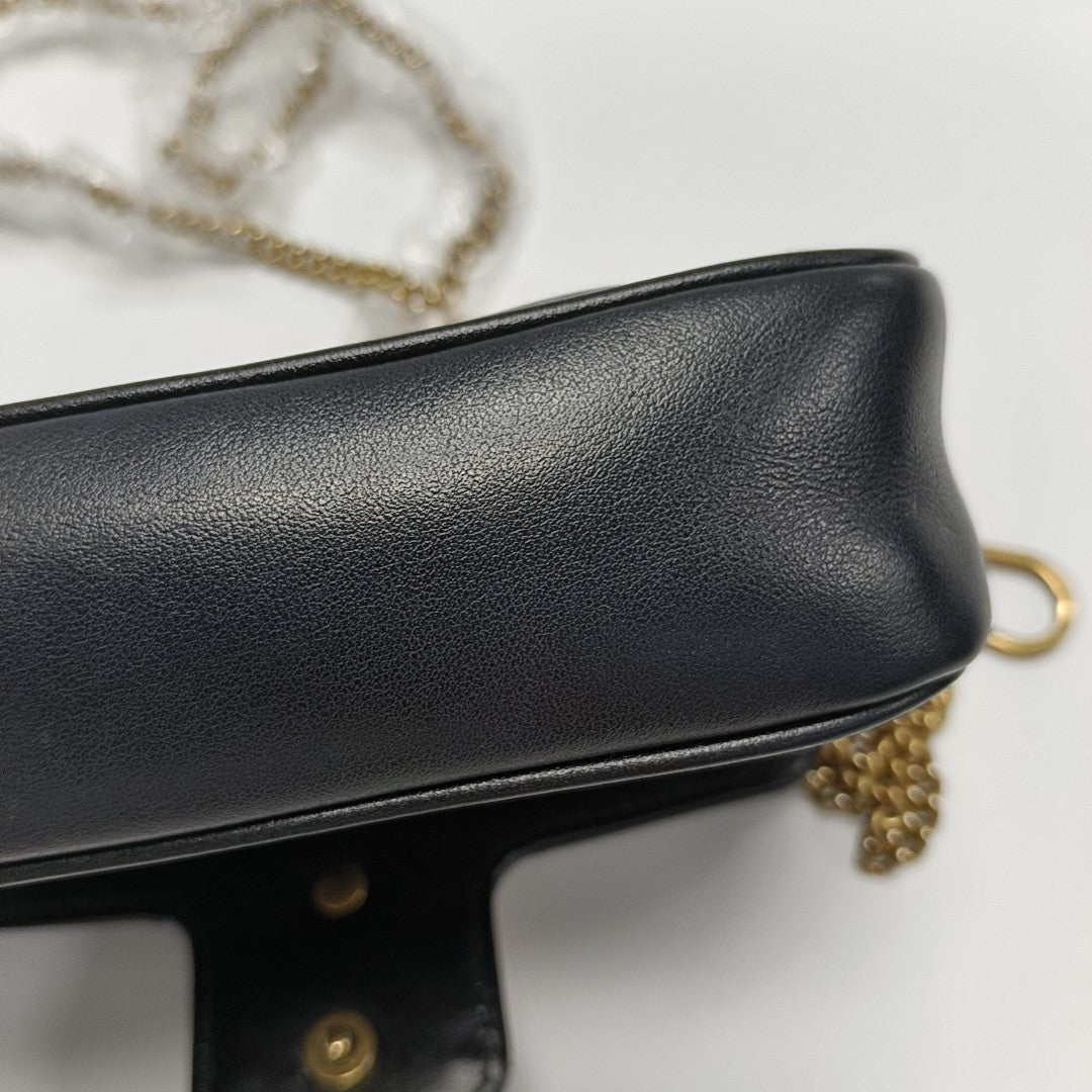 GG Marmont Mini Quilted Calfskin Black