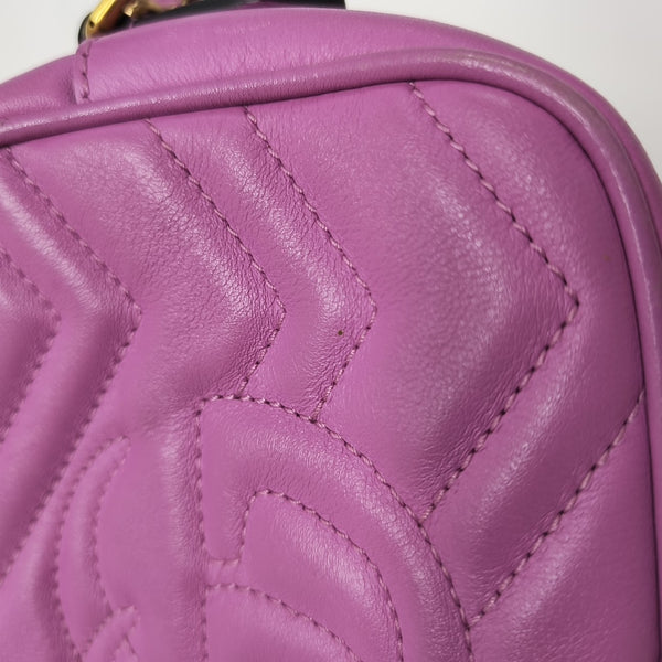 GG Marmont Mini Quilted Calfskin Purple
