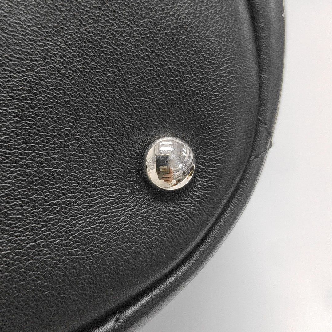 Quilted Calfskin Bucket Bag Black