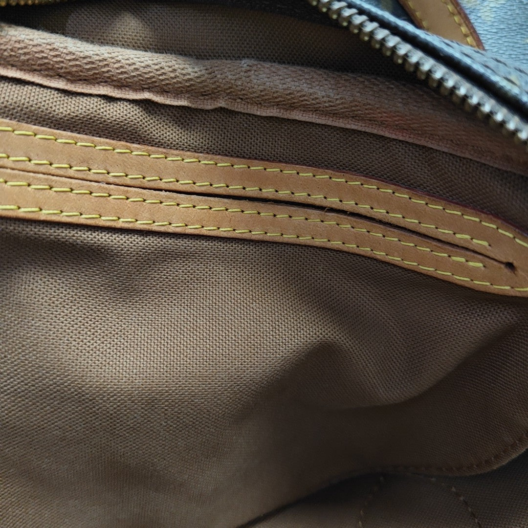 MONTORGUEI PM Monogram Coated Canvas Brown