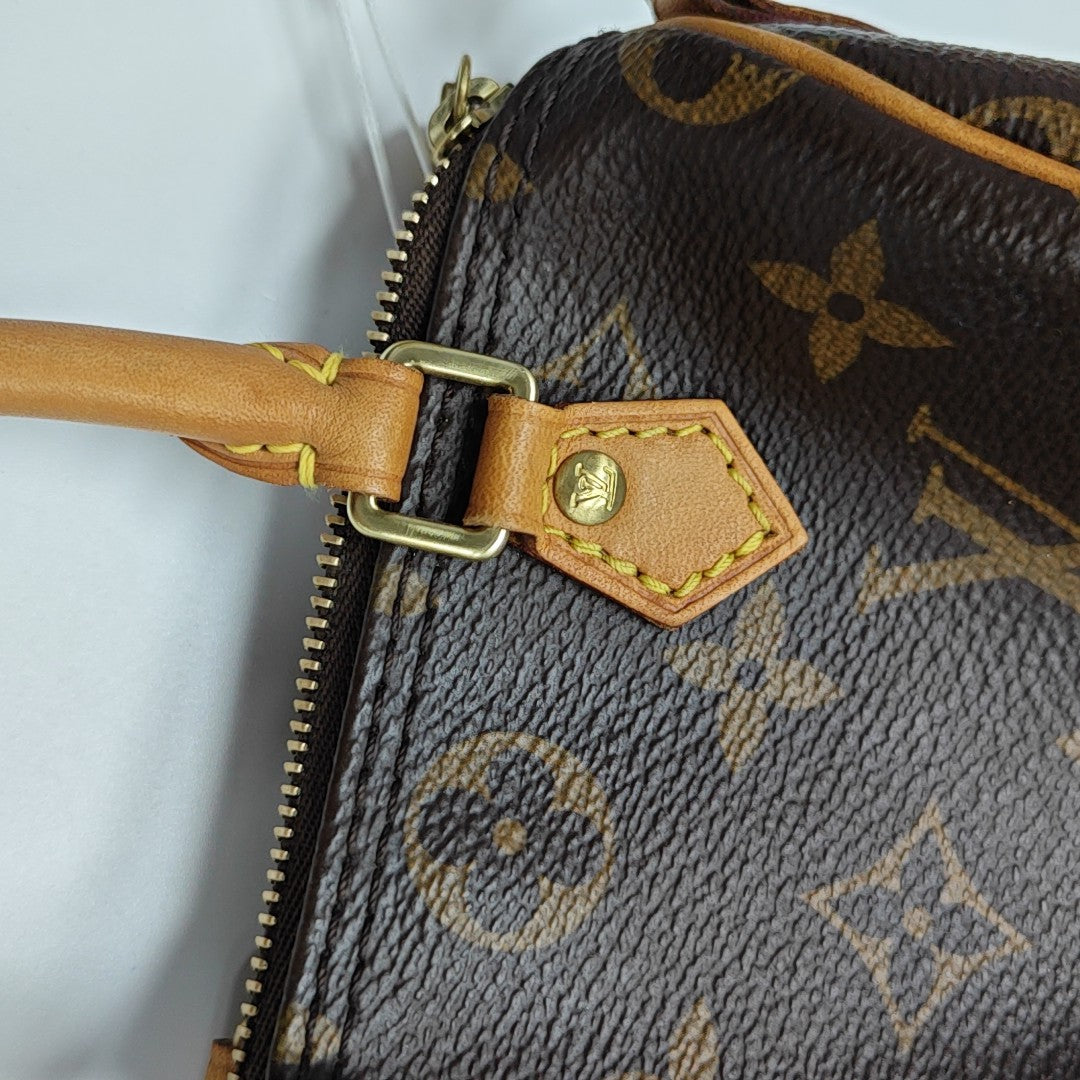SPEEDY Nano Monogram Coated Canvas Brown