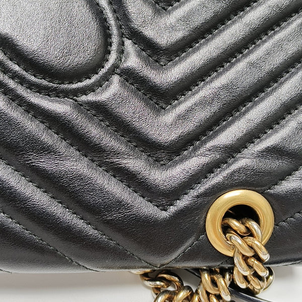 GG Marmont Medium Quilted Calfskin Black