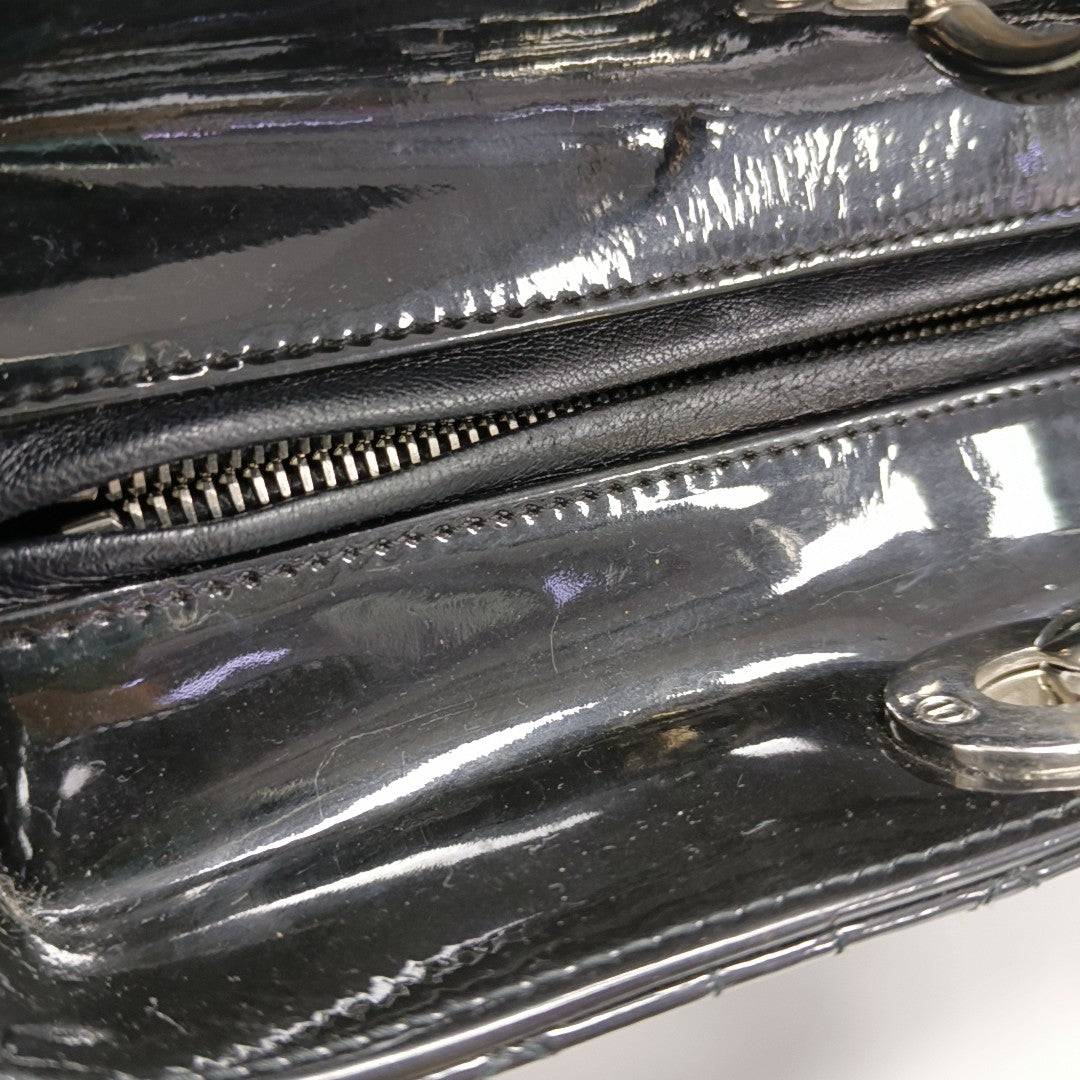 Lady Dior Large Cannage Patent Leather Black