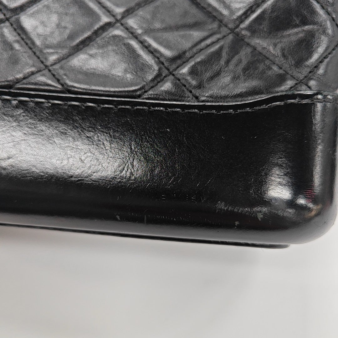 GABRIELLE Small Quilted Calfskin Black