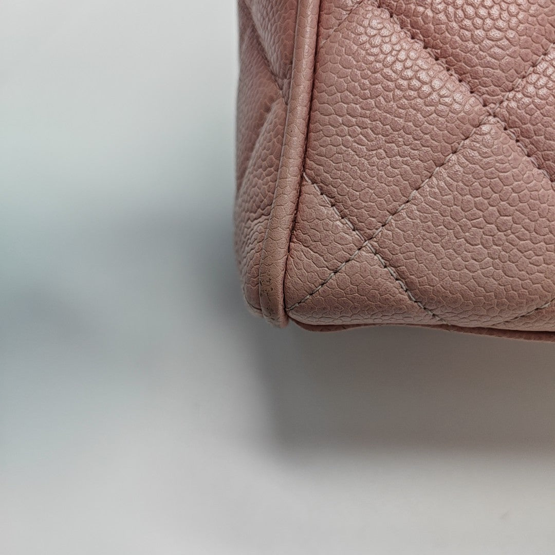 BOWLER Quilted Grained Calfskin Pink