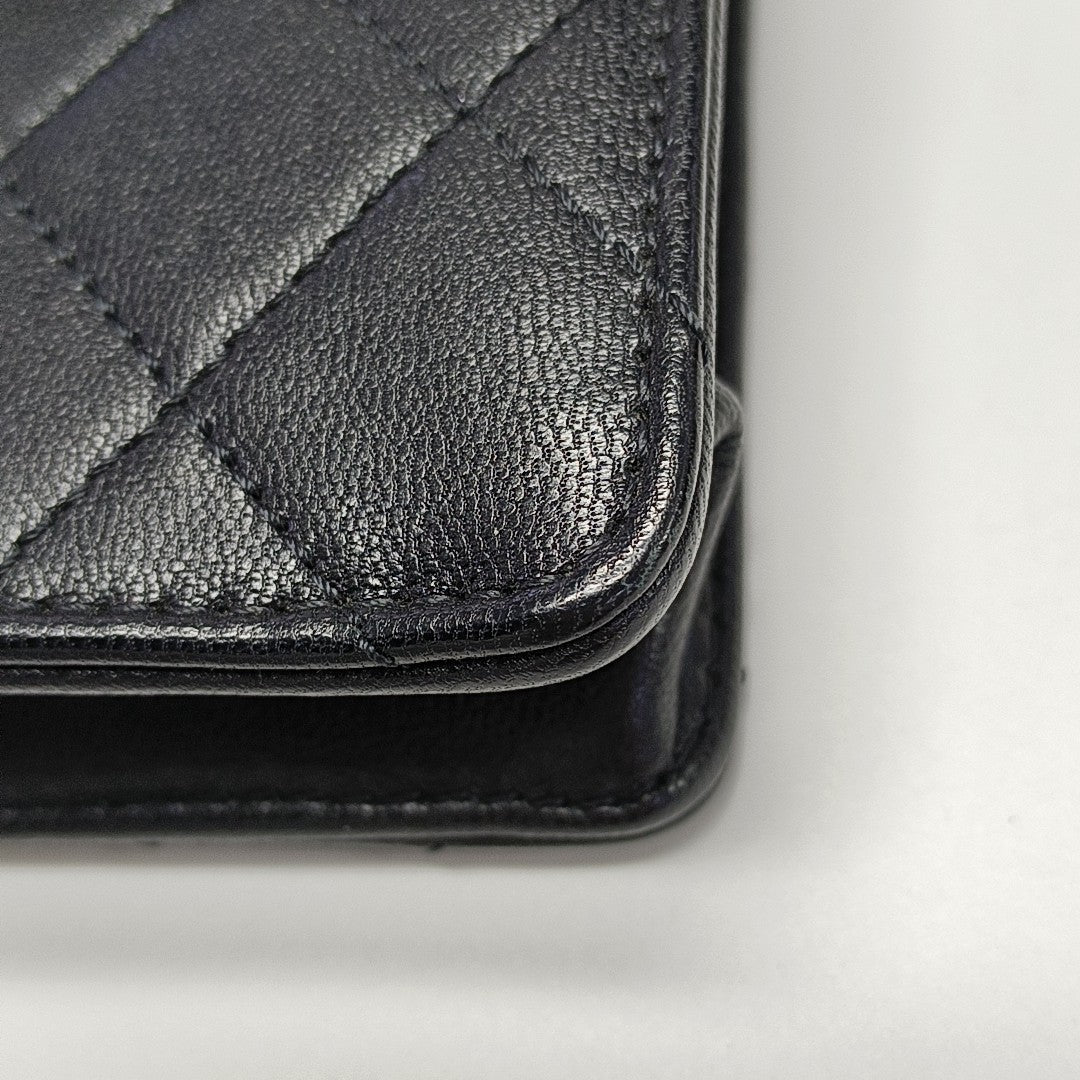 Quilted Lambskin Crossbody Bag Black