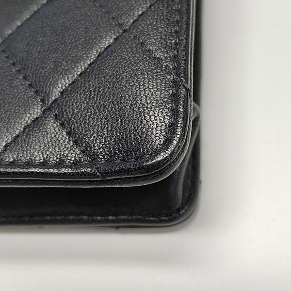 Quilted Lambskin Crossbody Bag Black