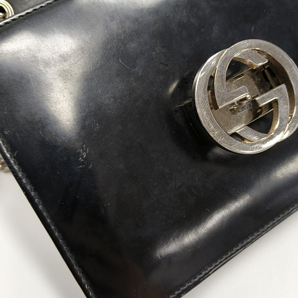 Interlocking G Small Calfskin Black