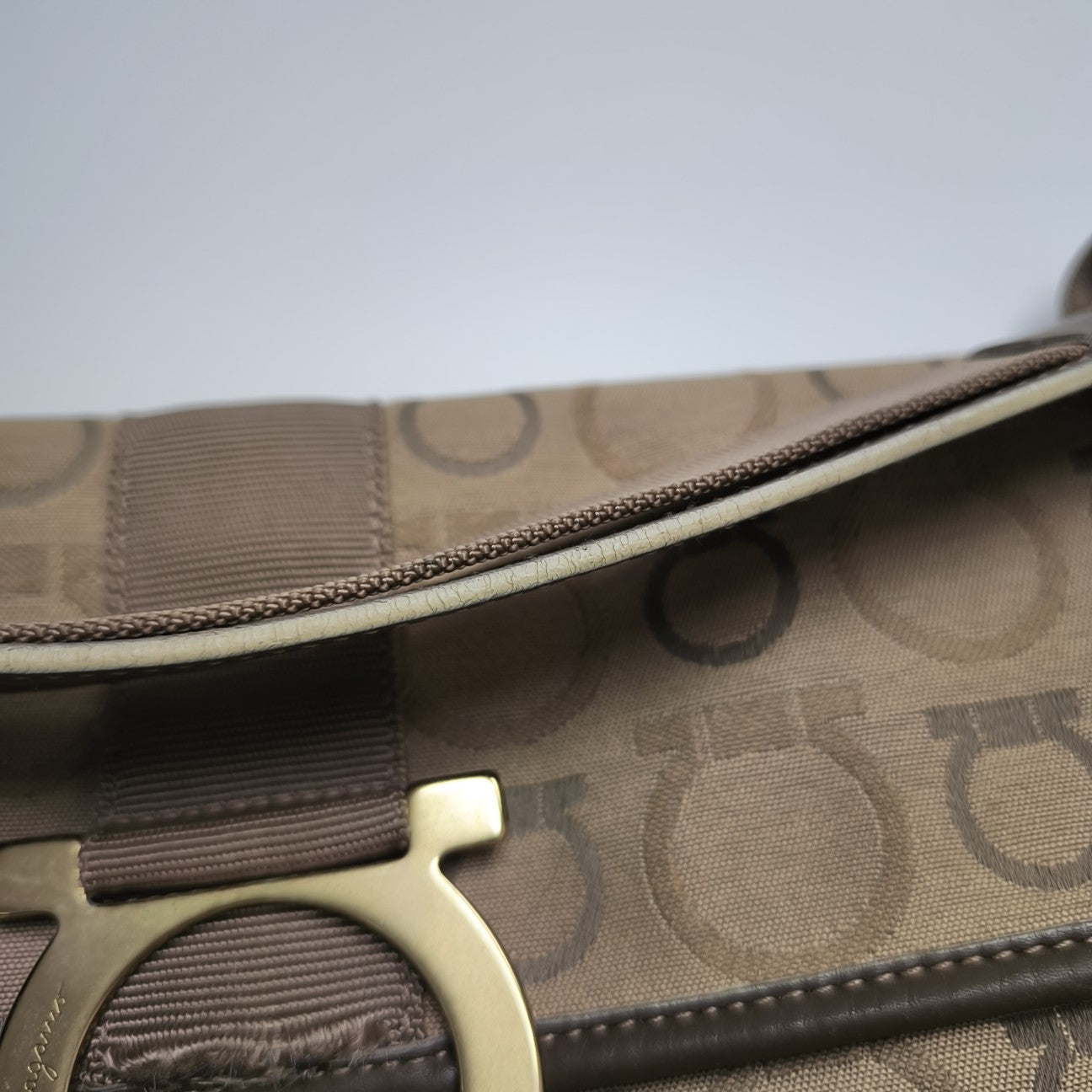 Fabric Top Handle Bag Beige