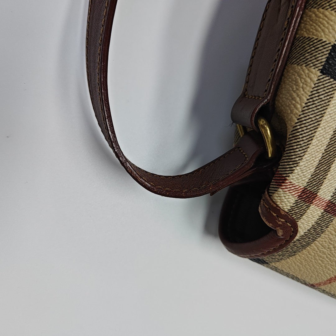 Coated Canvas Shoulder Bag Beige