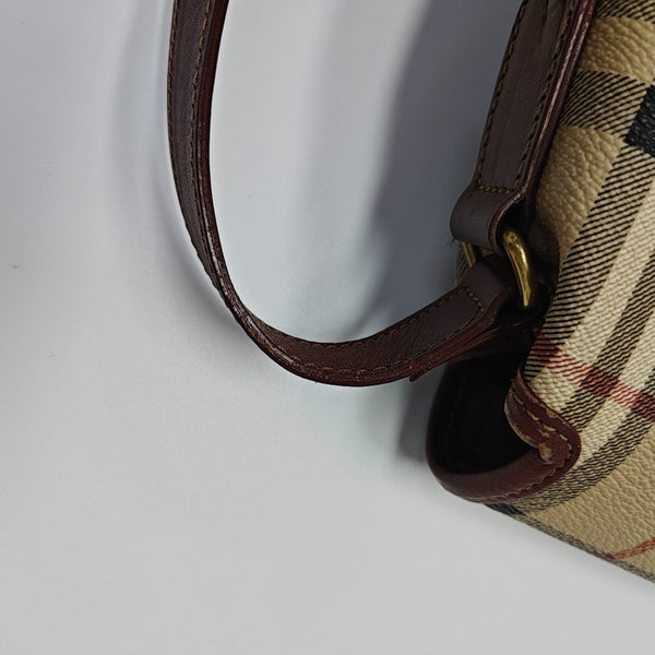 Coated Canvas Shoulder Bag Beige