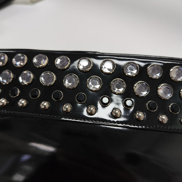 Patent Leather Top Handle Bag Black