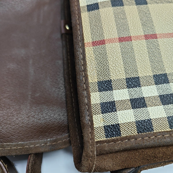 Coated Canvas Shoulder Bag Brown