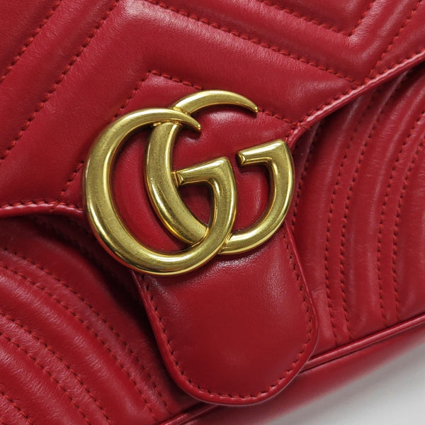 GG Marmont Medium Quilted Calfskin Red