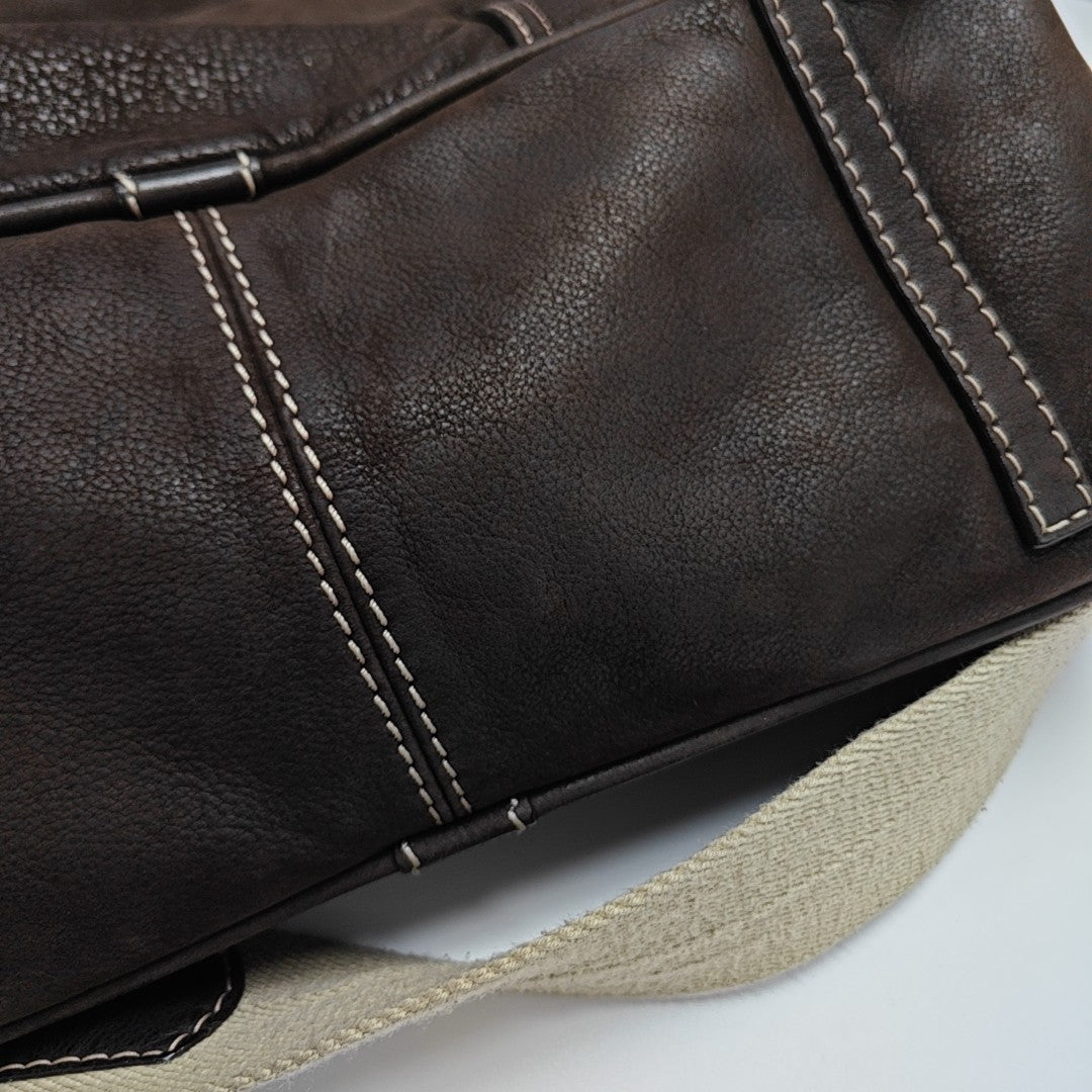 Calfskin Shoulder Bag Brown