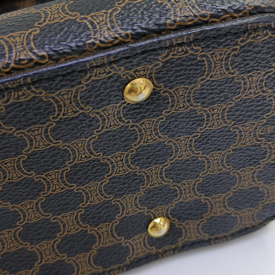 Coated Canvas Shoulder Bag Brown