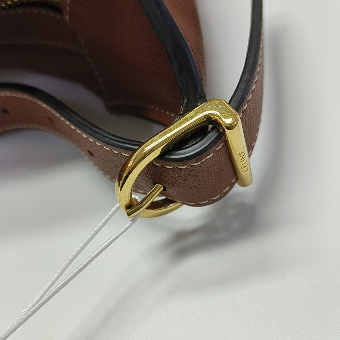 Calfskin Top Handle Bag Brown
