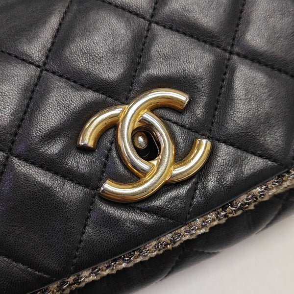 Quilted Calfskin Shoulder Bag Black
