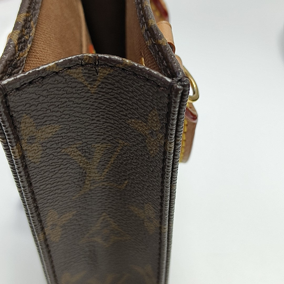 SAC PLAT Mini Monogram Coated Canvas Brown