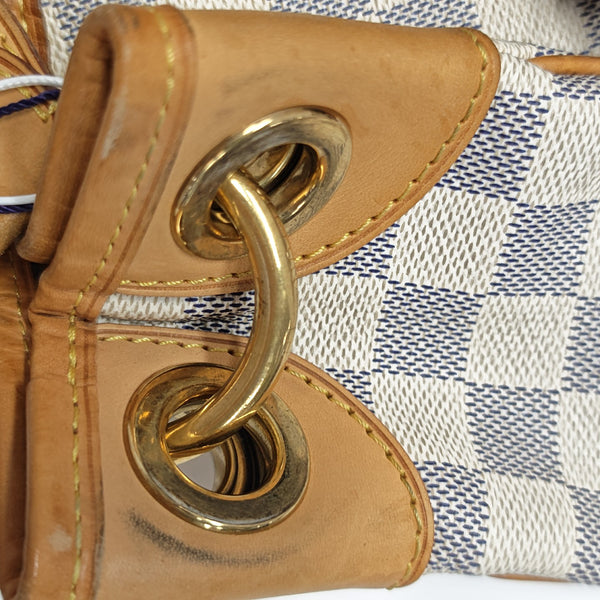 GALLIERA PM Damier Azur Coated Canvas White