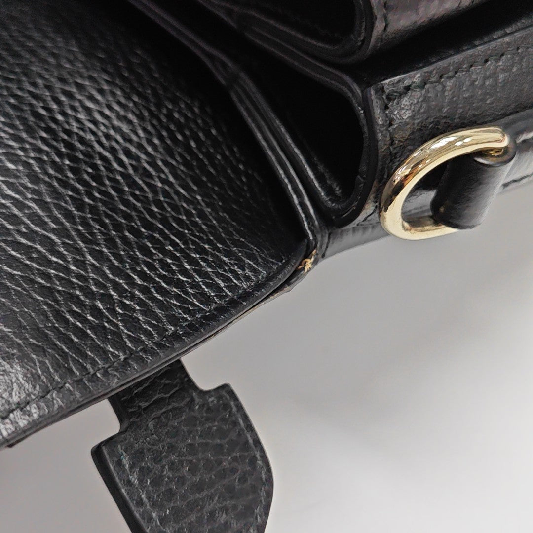 Interlocking G Large Calfskin Black