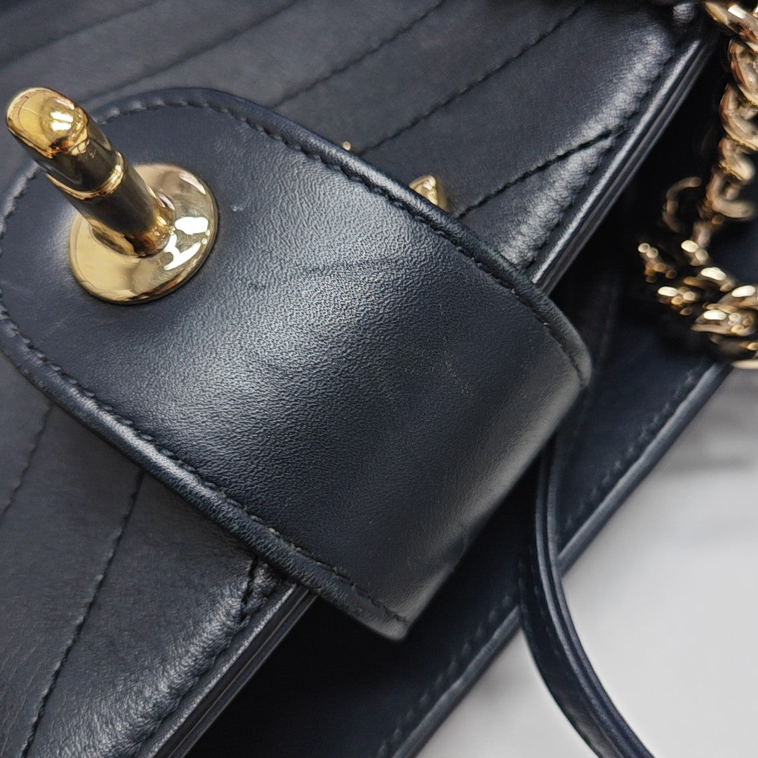 Chevron Calfskin Tote Bag Blue