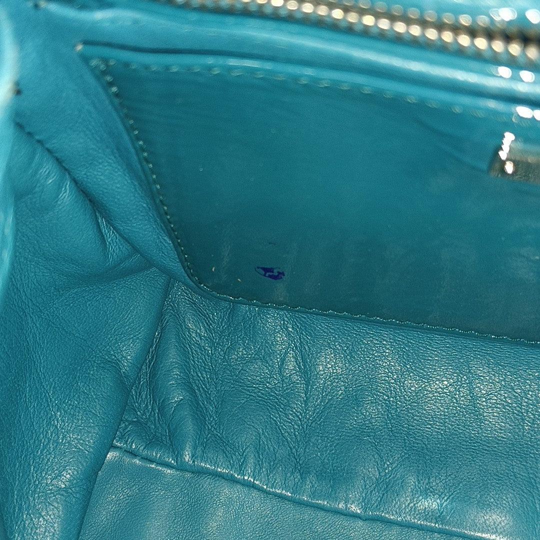 Quilted Patent Leather Shoulder Bag Green