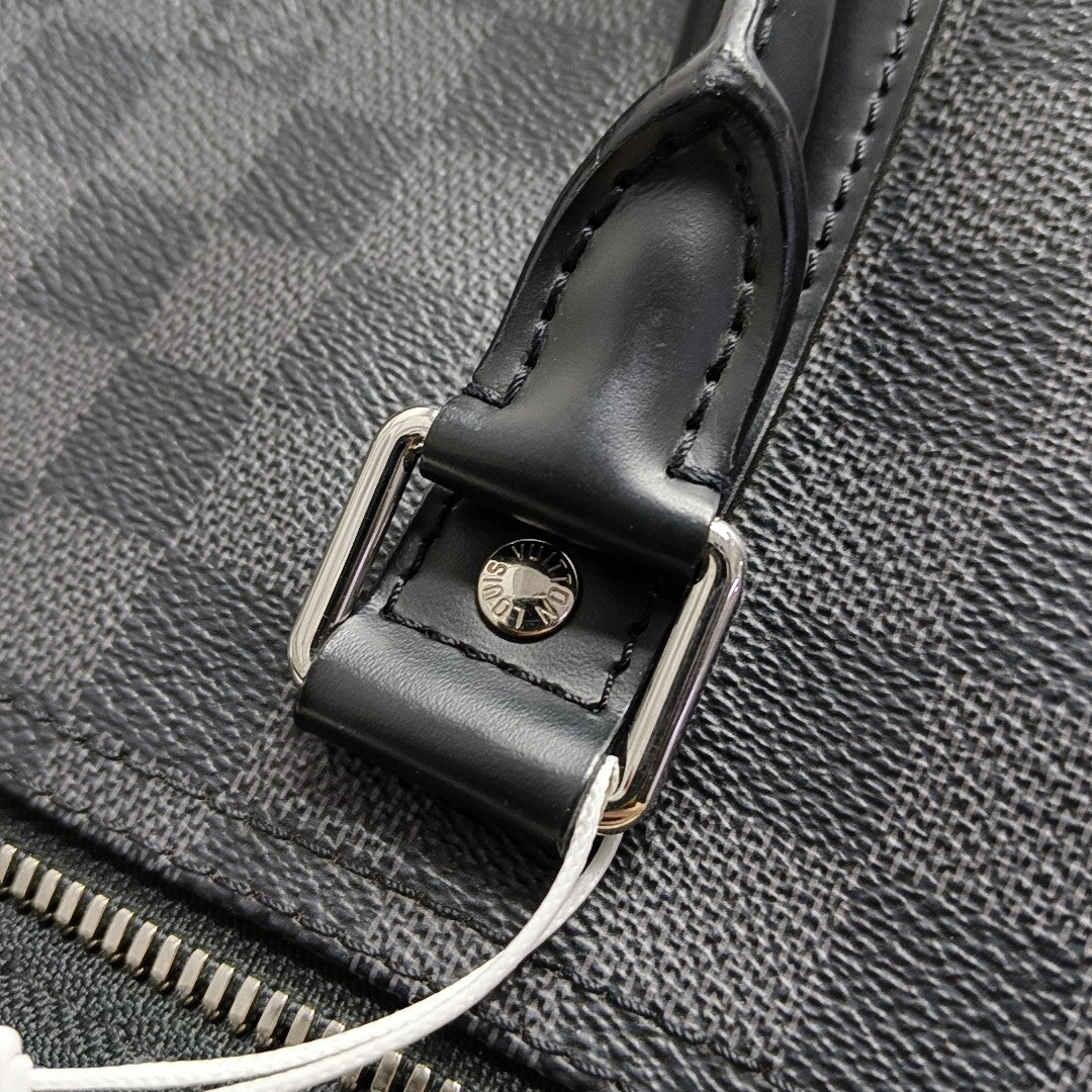 KEEPALL 45 Damier Graphite Coated Canvas Gray