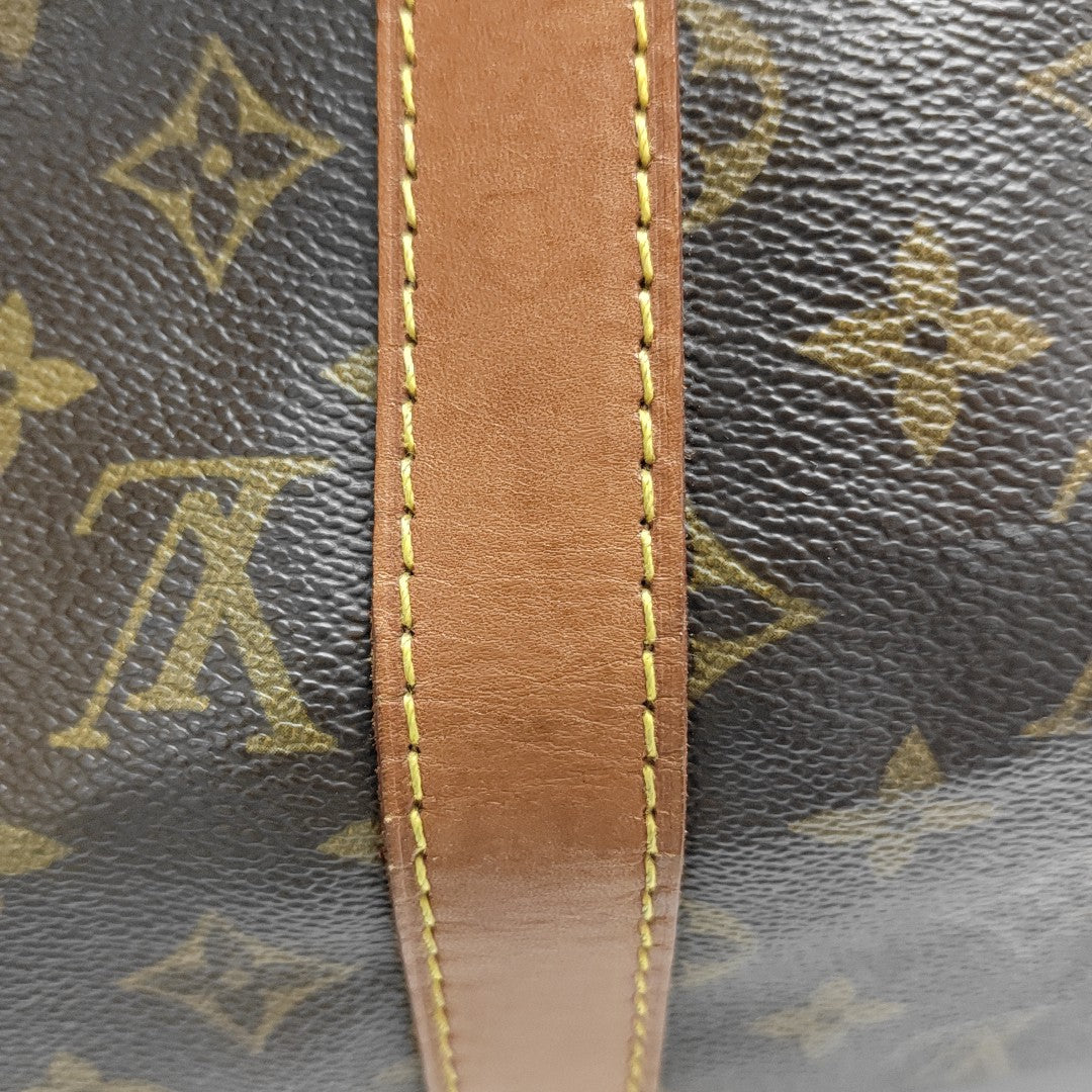 KEEPALL 60 Monogram Coated Canvas Brown