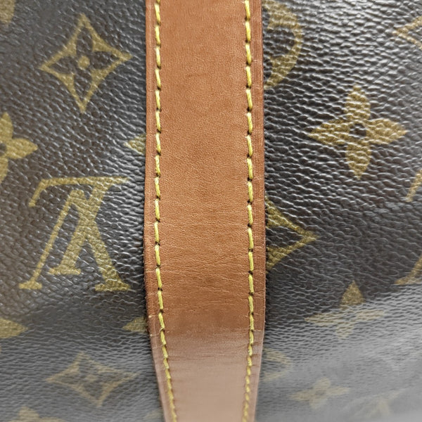 KEEPALL 60 Monogram Coated Canvas Brown