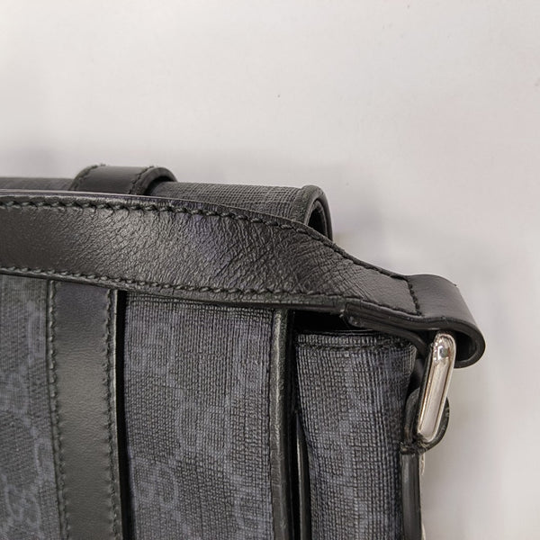 Monogram Coated Canvas Shoulder Bag Black
