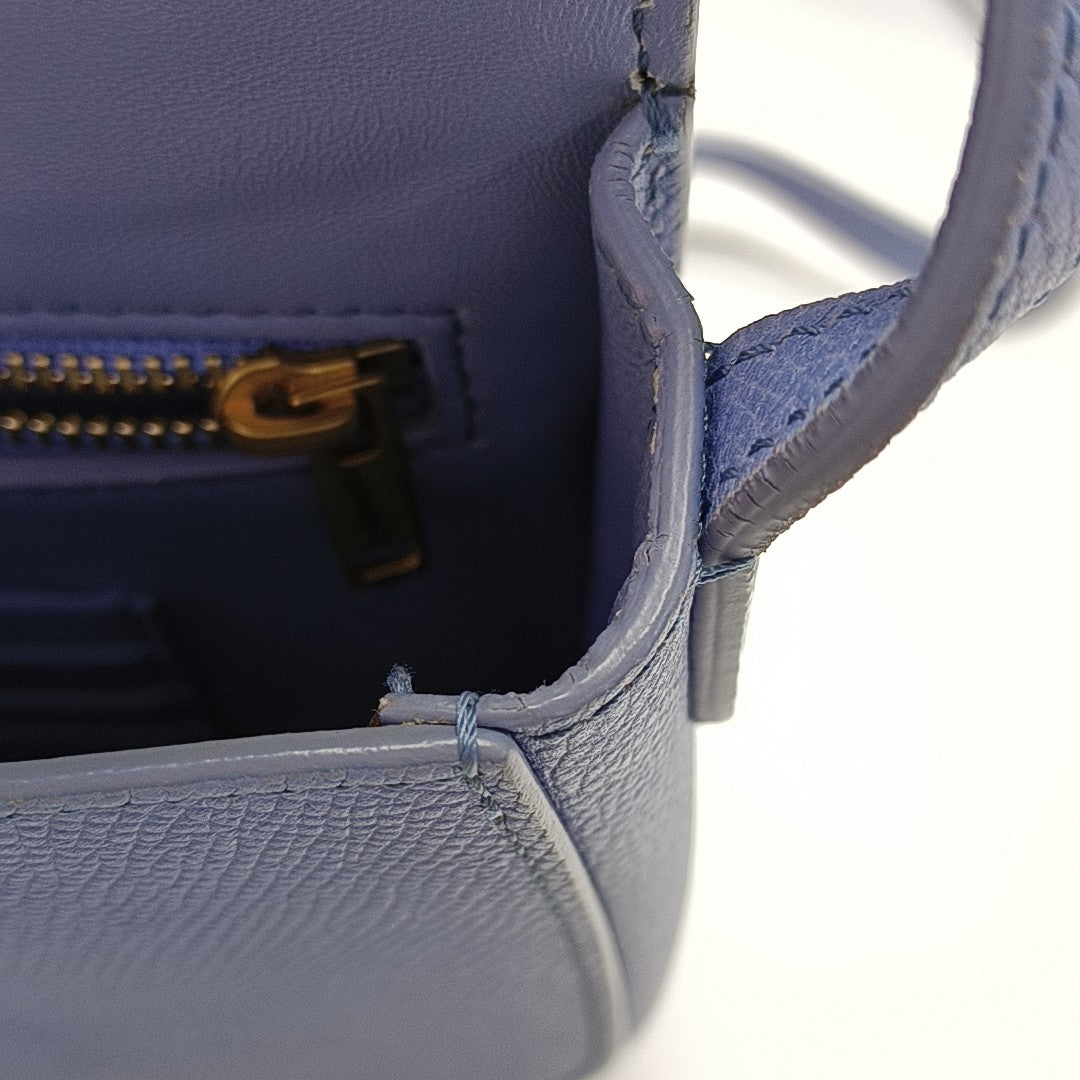 TROTTEUR Small Calfskin Blue