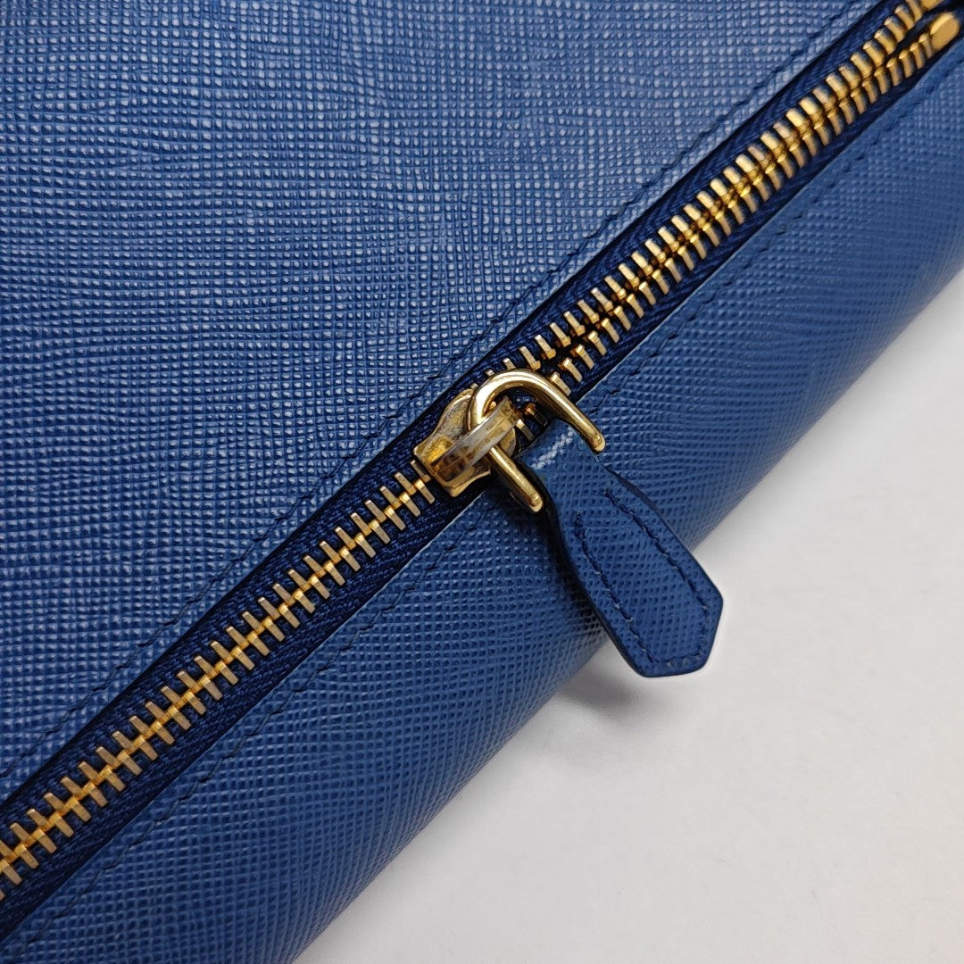 Envelope Wallet Saffiano Calfskin Blue