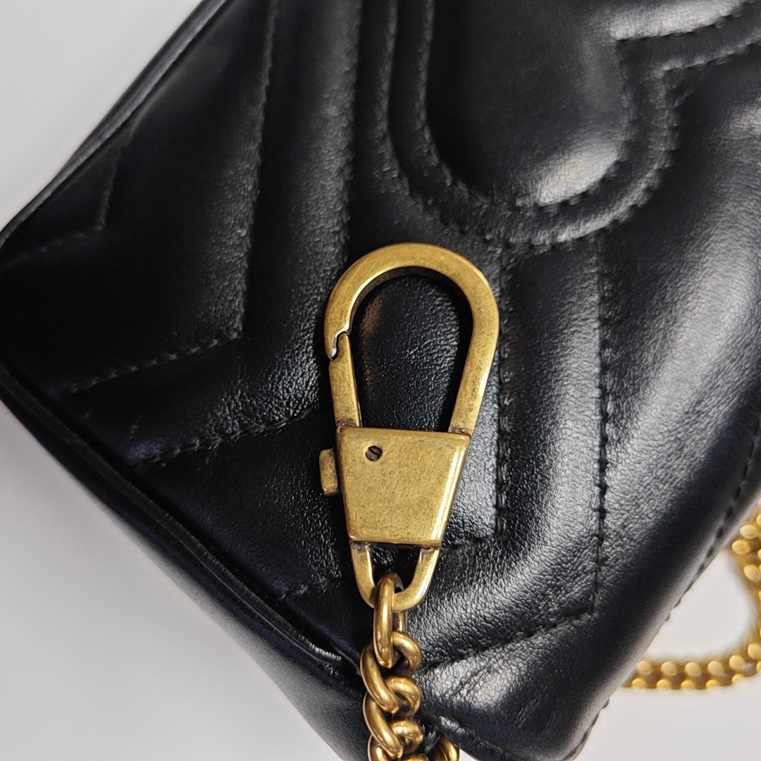 GG Marmont Mini Quilted Calfskin Black