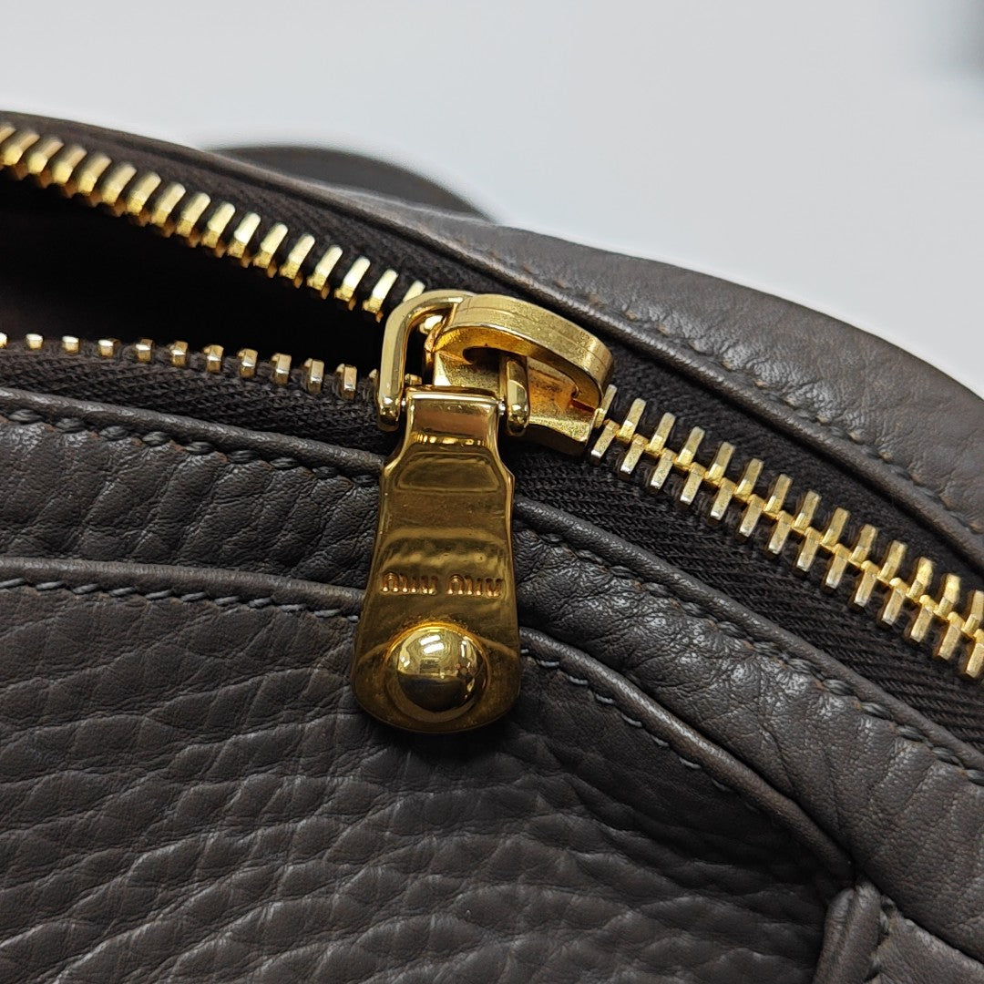 Calfskin Shoulder Bag Gray