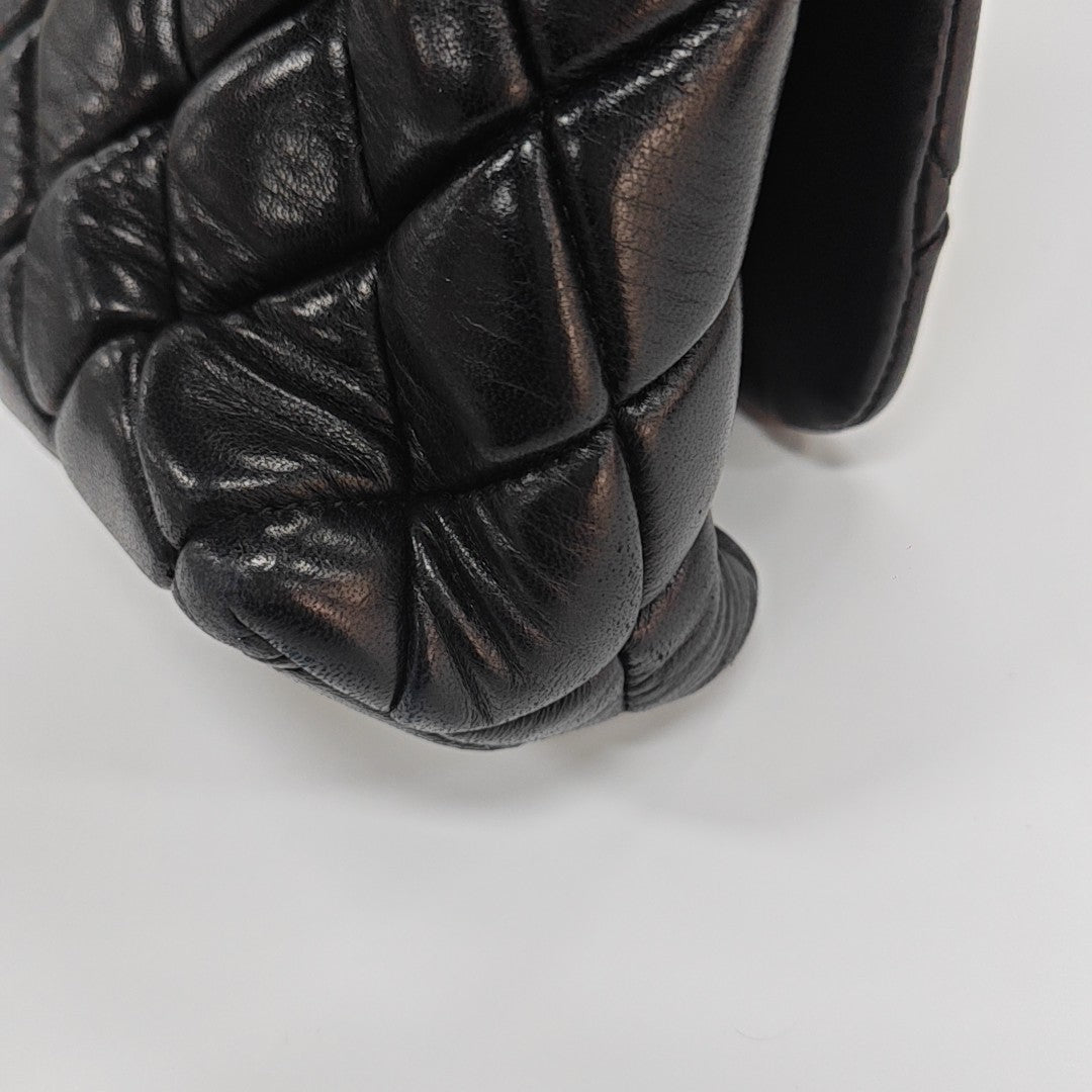 Quilted Lambskin Shoulder Bag Black