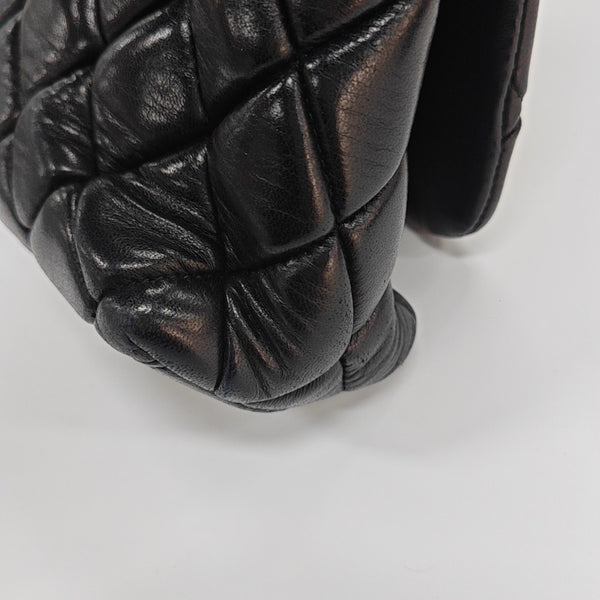 Quilted Lambskin Shoulder Bag Black
