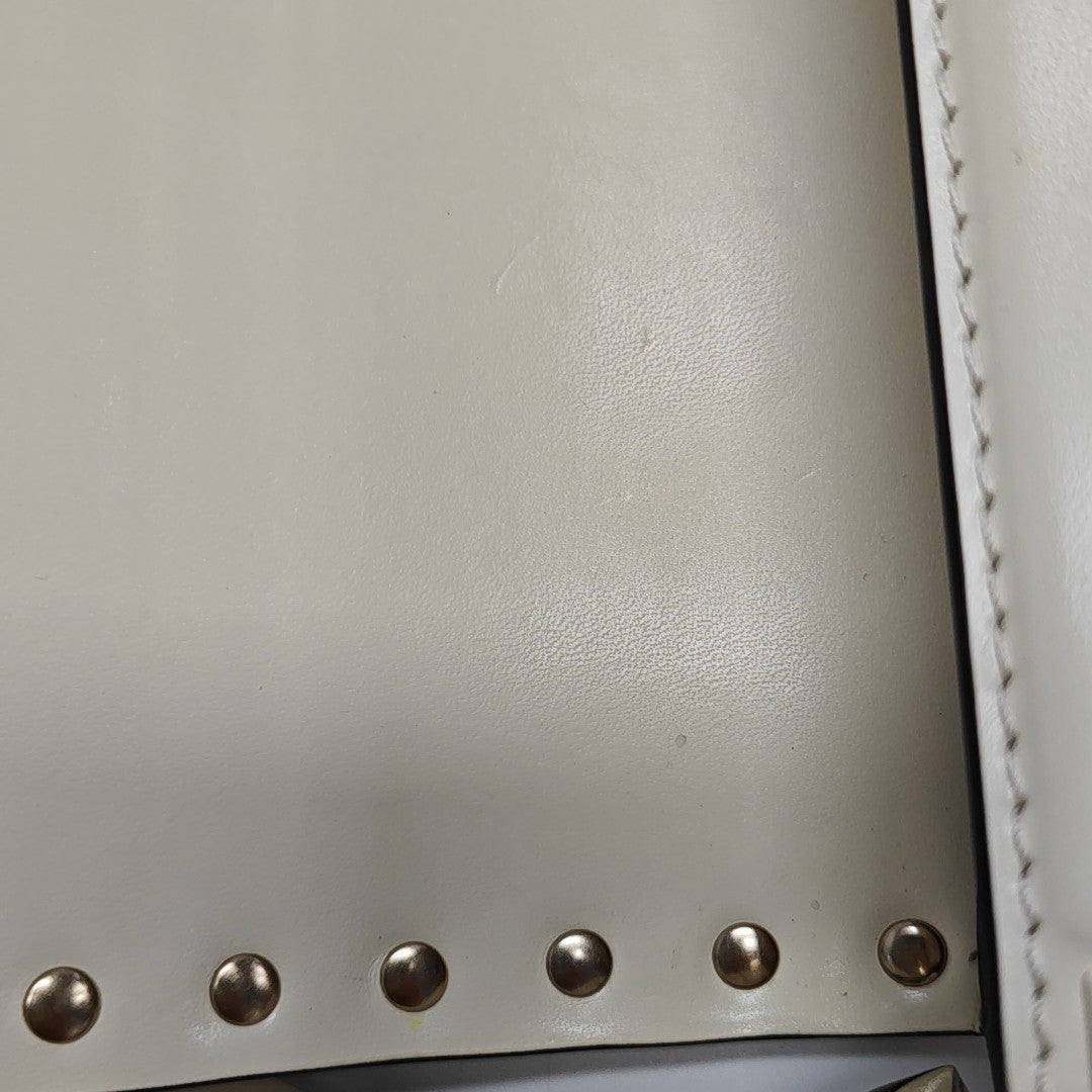 Rockstud Calfskin White