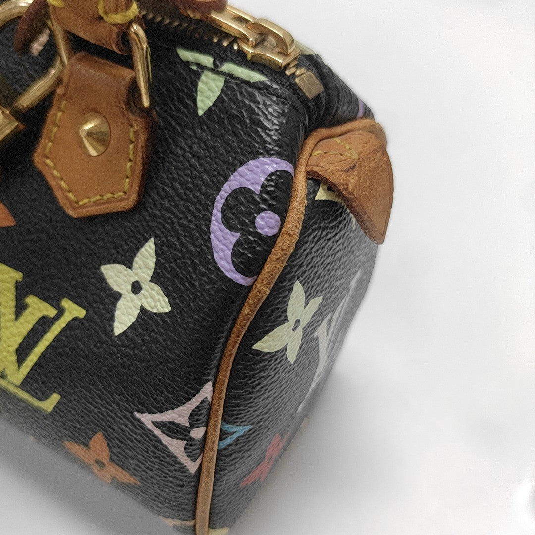 LV × TM SPEEDY Nano Lona Monogram Revestida Negra