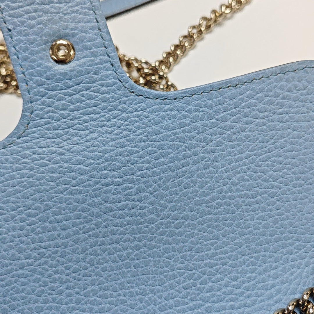 Interlocking G Small Calfskin Blue