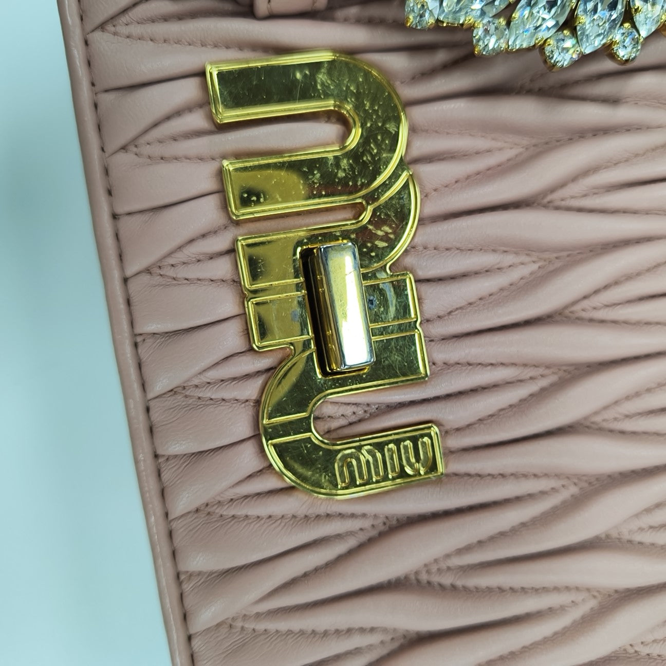 My Miu Quilted Lambskin Pink