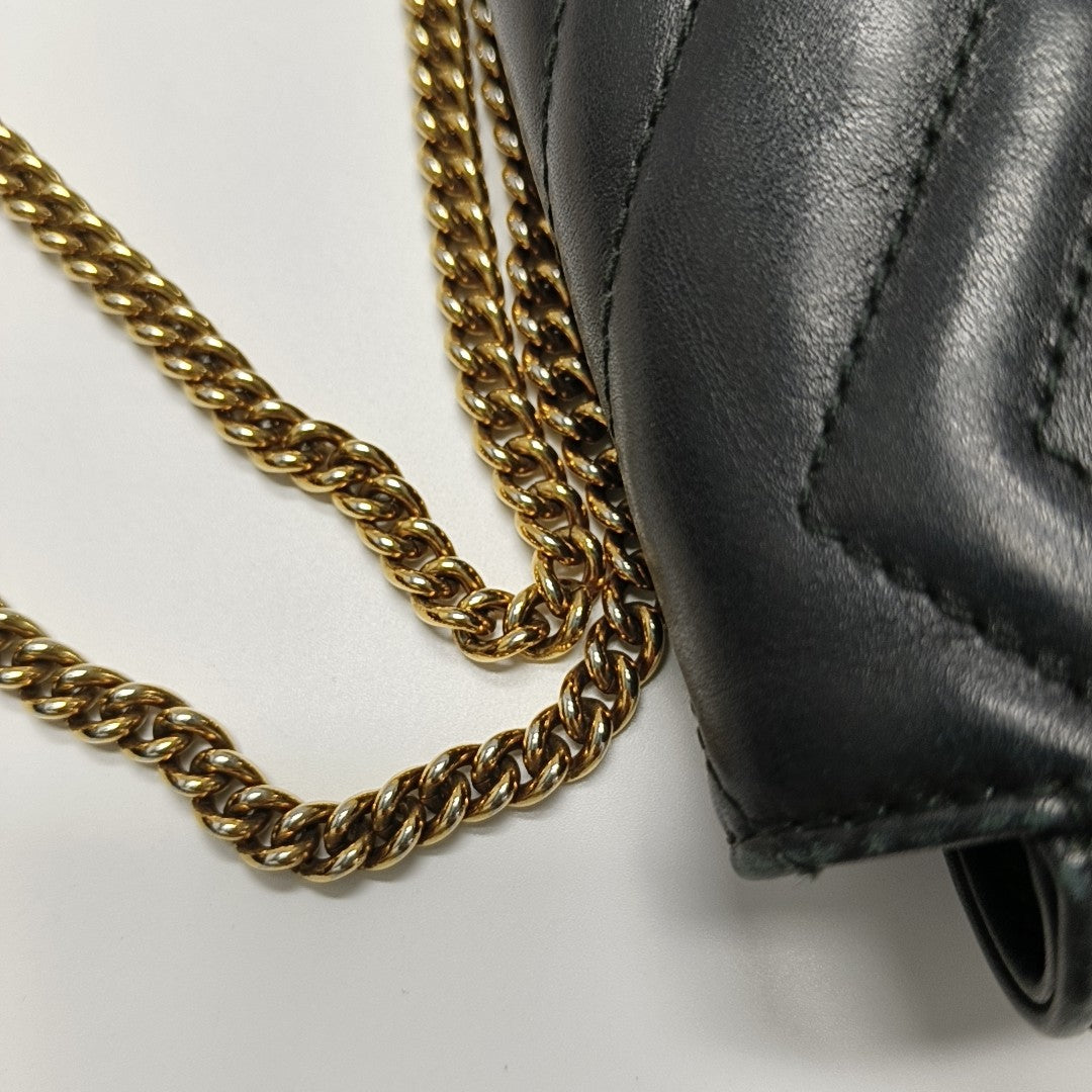 GG Marmont Mini Quilted Calfskin Black
