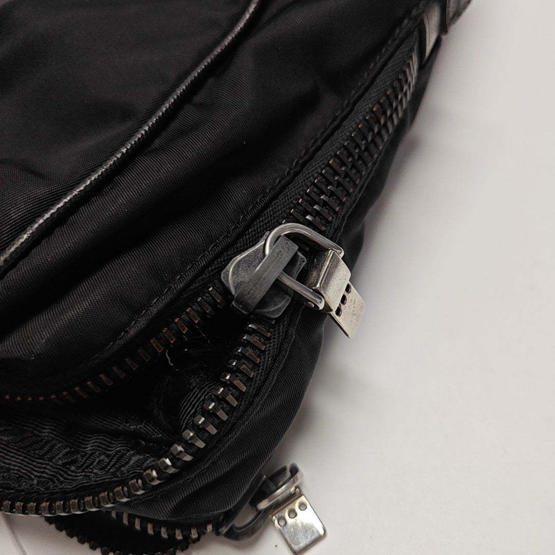 Nylon Top Handle Bag Black