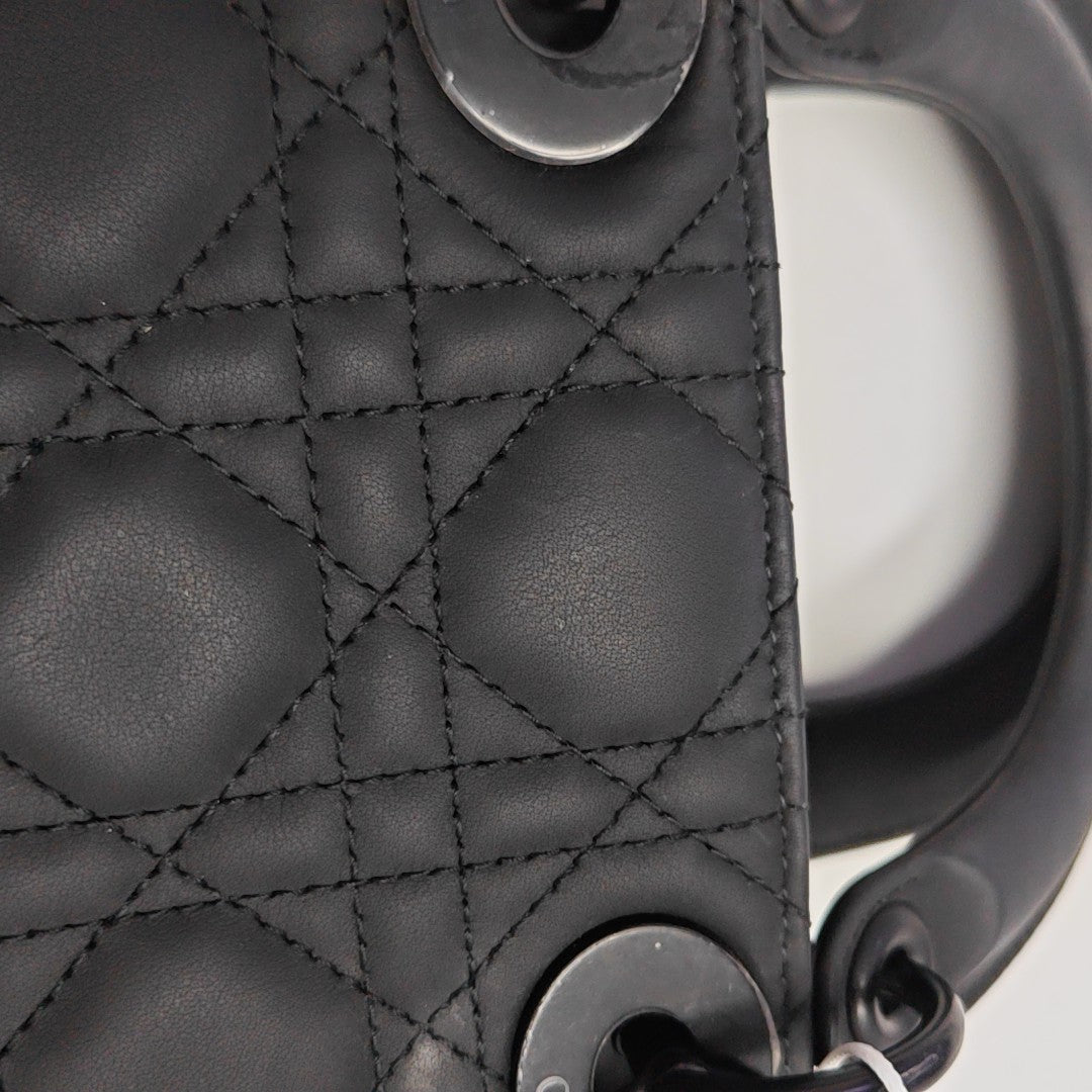 Lady Dior Mini Cannage Calfskin Black