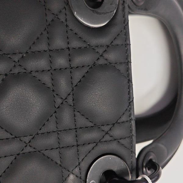 Lady Dior Mini Cannage Calfskin Black